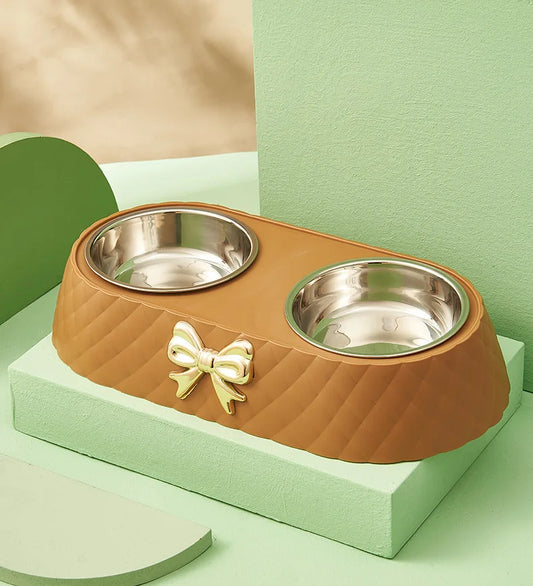 The Purr Stylish Cat Food And Water Bowl